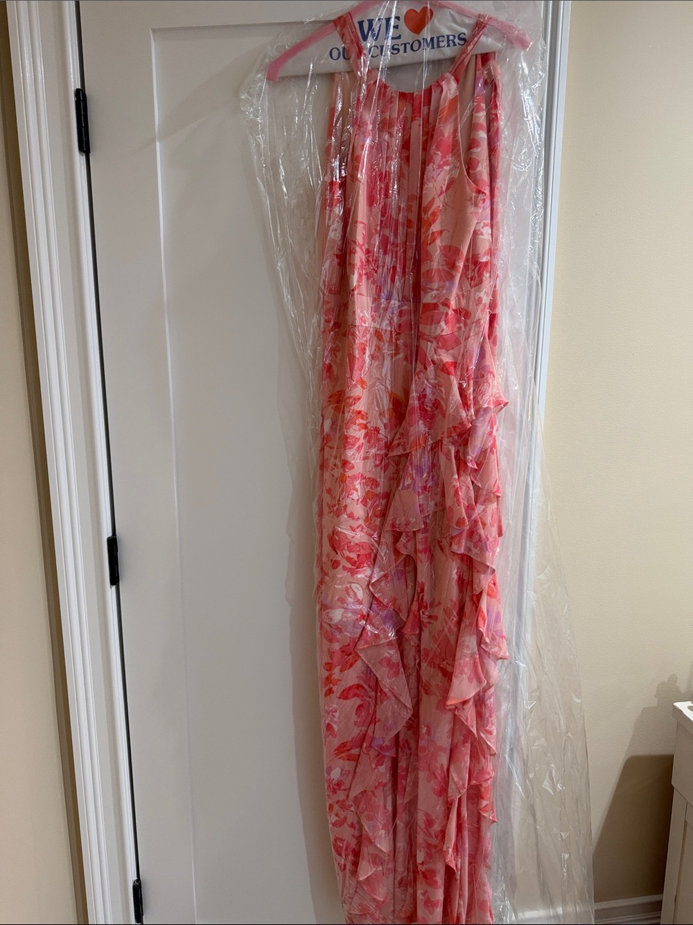 Eliza J Pink Floral Ruffle Maxi Dress - Picture 2 of 2